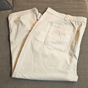 Old Navy OG High Rise Silver Gray Cream Casual Relaxed Pants Size 4X